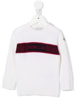 Moncler Enfant pull en laine vierge à logo intarsia - Blanc