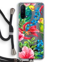 Papegaaien: OnePlus Nord CE 5G Transparant Hoesje met koord