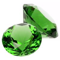 Namaak/nep edelstenen - 2x - diamant - groen - 5 cm - van glas