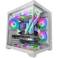Micro ATX/ITX Mini tower-doos Behuizing Mars Gaming MCVIEW2W Wit