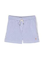 Ralph Lauren Kids short de bain rayé à lien de resserrage - Bleu - thumbnail