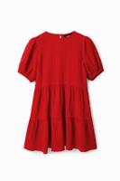 Korte jurk met textuur - RED - M