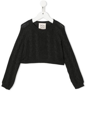 Douuod Kids pull en maille torsadée - Gris