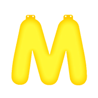 Gele letter M opblaasbaar