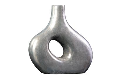 Vaas RING 40cm metaal donkergrijs handgemaakt - 44863