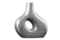 Vaas RING 40cm metaal donkergrijs handgemaakt - 44863 Vaas RING 40cm metaal donkergrijs handgemaakt - 44863