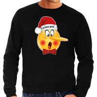 Foute kersttrui/sweater heren - Leugenaar - zwart - braaf/stout - thumbnail