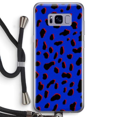 Blue Leopard: Samsung Galaxy S8 Plus Transparant Hoesje met koord