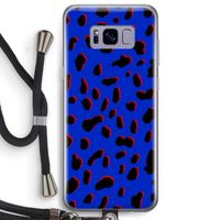 Blue Leopard: Samsung Galaxy S8 Plus Transparant Hoesje met koord