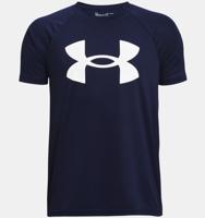 Under Armour Tech Big Logo T-Shirt Kids Donkerblauw - Maat 128 - Kleur: Blauw | Soccerfanshop