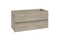 Onderkast BWS Lyanna 100x46 cm 2 Laden 1 Uitsparing Grijs Eiken