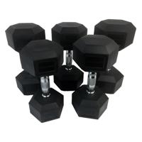 Tunturi Rubber Dumbbell Set | Dumbellset | 12-20 kg (5 sets - 12/14/16/18/20kg)