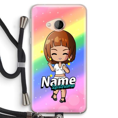 Chibi Maker vrouw: HTC U Play Transparant Hoesje met koord