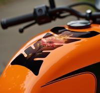 Vlammende bloem motor sticker