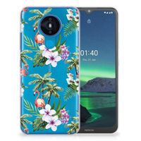 Nokia 1.4 TPU Hoesje Flamingo Palms - thumbnail