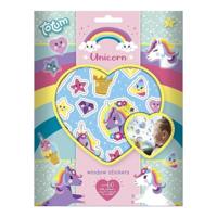 Totum unicorn raamstikkers - 60x stuks - eenhoorn/unicorn - autoraam - decoratie