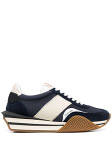 TOM FORD James panelled leather sneakers - Bleu