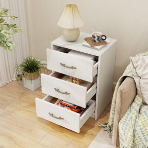Nachtkastje met 3 Laden Nachtkastje voor Boxspringbed Bijzettafel Banktafel Ladekast voor Slaapkamer Woonkamer 38,5 x 28 x 54 cm