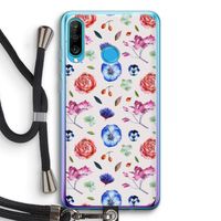 Bloemetjes: Huawei P30 Lite Transparant Hoesje met koord