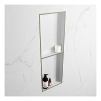 Wandnis Solid Surface Easy | In- en opbouw | 30x150x8 cm | 2 vakken | Army/Talc Wandnis Solid Surface Easy | In- en opbouw | 30x150x8 cm | 2 vakken | Army/Talc
