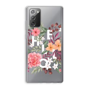 Hello in flowers: Samsung Galaxy Note 20 / Note 20 5G Transparant Hoesje