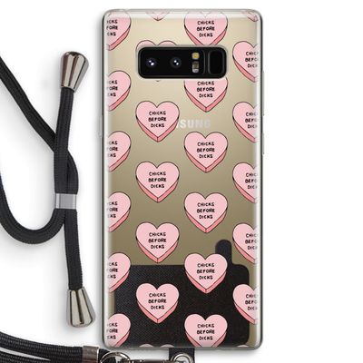 Chicks before dicks: Samsung Galaxy Note 8 Transparant Hoesje met koord