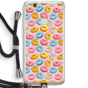 Pink donuts: Huawei Ascend P10 Lite Transparant Hoesje met koord