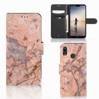 Huawei P20 Lite | Bookcase | Marmer Oranje