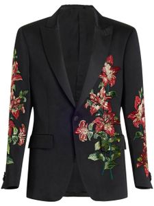 ETRO blazer à fleurs brodées - Noir