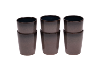 Koffiekopjes set van 6 - 250 ml - 6 persoons - Vila Nova - roze met blauw - Portugees stoneware