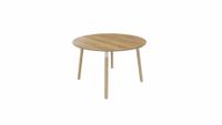 Tafel 9311 rond - 120 cm. - Wit - Eiken YT49a - Beuken naturel