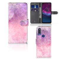 Hoesje Motorola One Action Pink Purple Paint