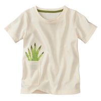 T-shirt met groentenprint van bio-katoen, asperge Maat: 122/128 - thumbnail