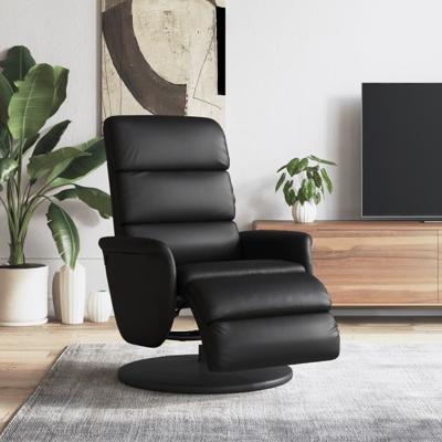 Fauteuil verstelbaar met voetensteun kunstleer zwart