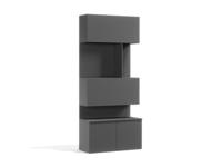 Antraciete kast met bureau 100x228 cm - voor bij opklapbed 228 cm hoog Antraciete kast met bureau 100x228 cm - voor bij opklapbed 228 cm hoog