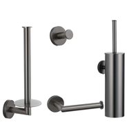 Saniclear Iron toilet accessoiresset 4-delig verouderd ijzer - gunmetal