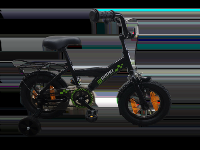 Bikefun Kinderfiets boost 12 inch - met zijwieltjes en remnaaf - zwart
