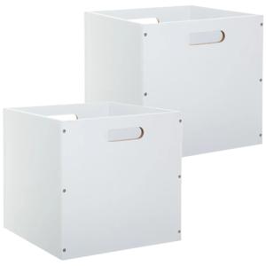 Opbergmand/kastmandje - Set van 2x stuks - Wit - 31 x 31 x 31 cm - 29 liter - Vakkenkast manden - Ho