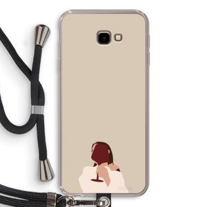 I drink wine: Samsung Galaxy J4 Plus Transparant Hoesje met koord