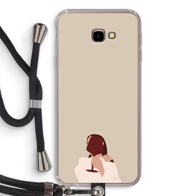 I drink wine: Samsung Galaxy J4 Plus Transparant Hoesje met koord
