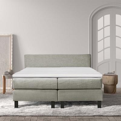 2-Persoons Boxspring Cloud Chill - Deluxe - Taupe/ Grijs/ Creme/ Antraciet/ Beige 160x200 cm - Pocketvering - Inclusief Topper - Dekbed-Discounter.nl