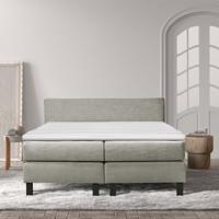 2-Persoons Boxspring Cloud Chill - Deluxe - Taupe/ Grijs/ Creme/ Antraciet/ Beige 160x200 cm - Pocketvering - Inclusief Topper - Dekbed-Discounter.nl