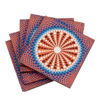 Vierkante Onderzetters Mandala (Set van 5) - thumbnail