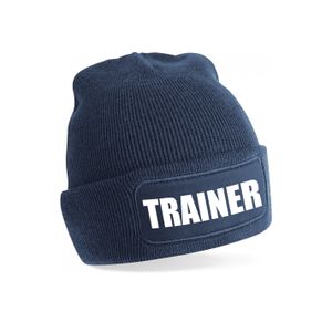 Bellatio Decorations Trainer muts volwassenen - navy - trainer - beanie - one size - unisex One size  -