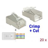 DeLOCK rj45 crimp+cut plug cat.6 stp stekker (transparant, 20 stuks)