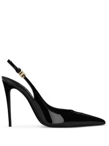 Dolce & Gabbana escarpins en cuir verni à bride arrière - Noir