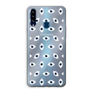Eyes pattern: Samsung Galaxy A20s Transparant Hoesje