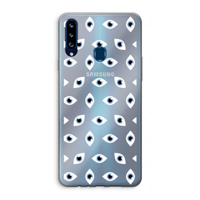 Eyes pattern: Samsung Galaxy A20s Transparant Hoesje