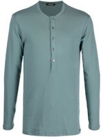 TOM FORD t-shirt boutonné à manches longues - Bleu