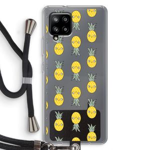 Ananas: Samsung Galaxy A42 5G Transparant Hoesje met koord